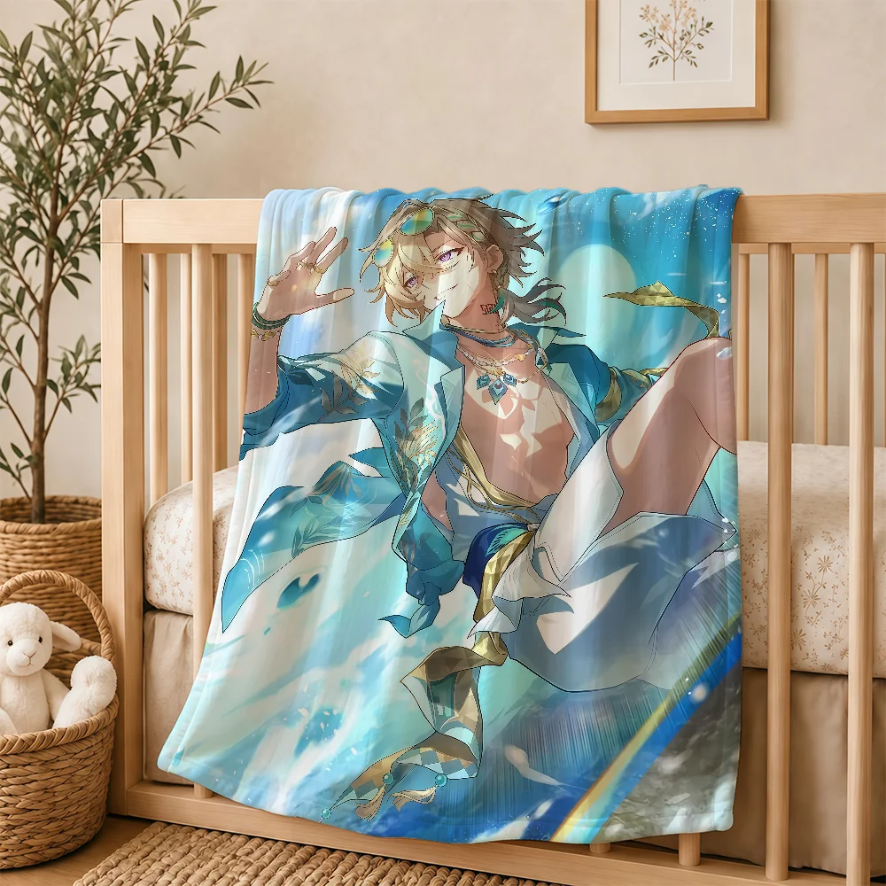 Aventurine Honkai Star Rail Blanket For Plush Throw Soft Warm Knee For Bedroom Living Room Bed Sofa Camping Picnic Office Gift