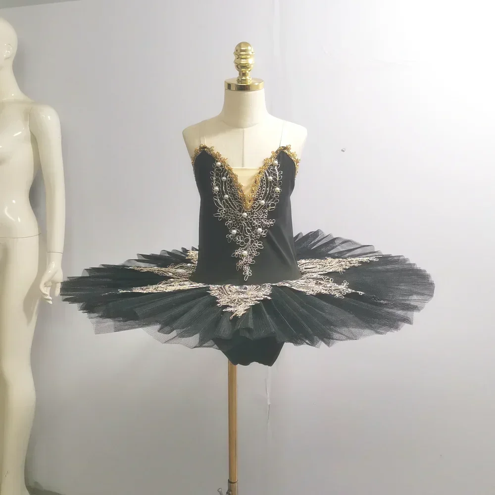 

Black Ballet Skirt Costumes For Girls Pettiskirt Summer Swan Tutu Belly Dance Performance Costumes