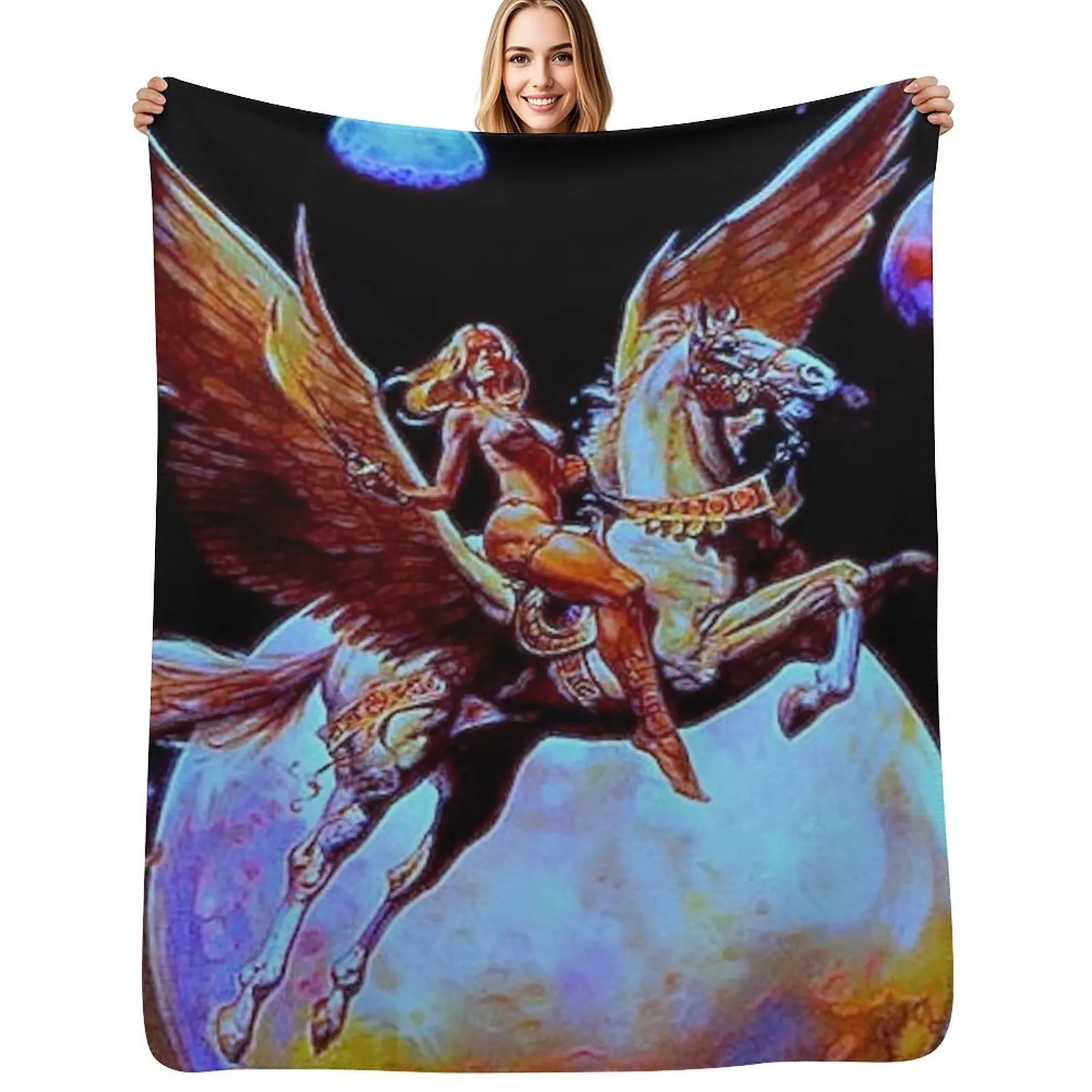 Golden Wings neon Throw Blanket Luxury Brand Bed Fashionable Thermal decorative for winter for sofa Blankets