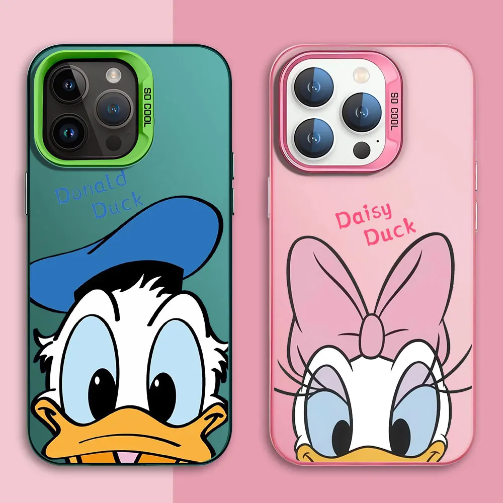 

Case for Apple iPhone XR X 12 Pro 11 XS Max 13 15 Pro Max 14 Plus 14 Pro Max Disney Cute Donald Daisy Soft Cover Coque Luxury