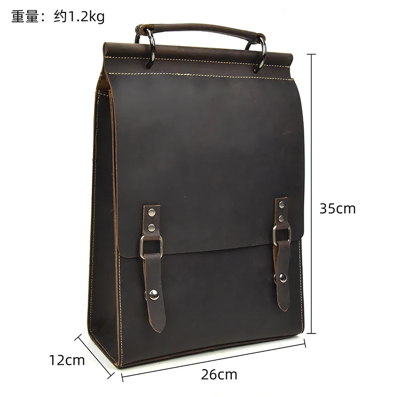خمر مجنون الحصان جلد الرجال النساء على ظهره حقائب ظهر جلدية حقيقية رجل A4 الحقائب المدرسية حقيبة الظهر كمبيوتر محمول Daypack حقيبة كتف