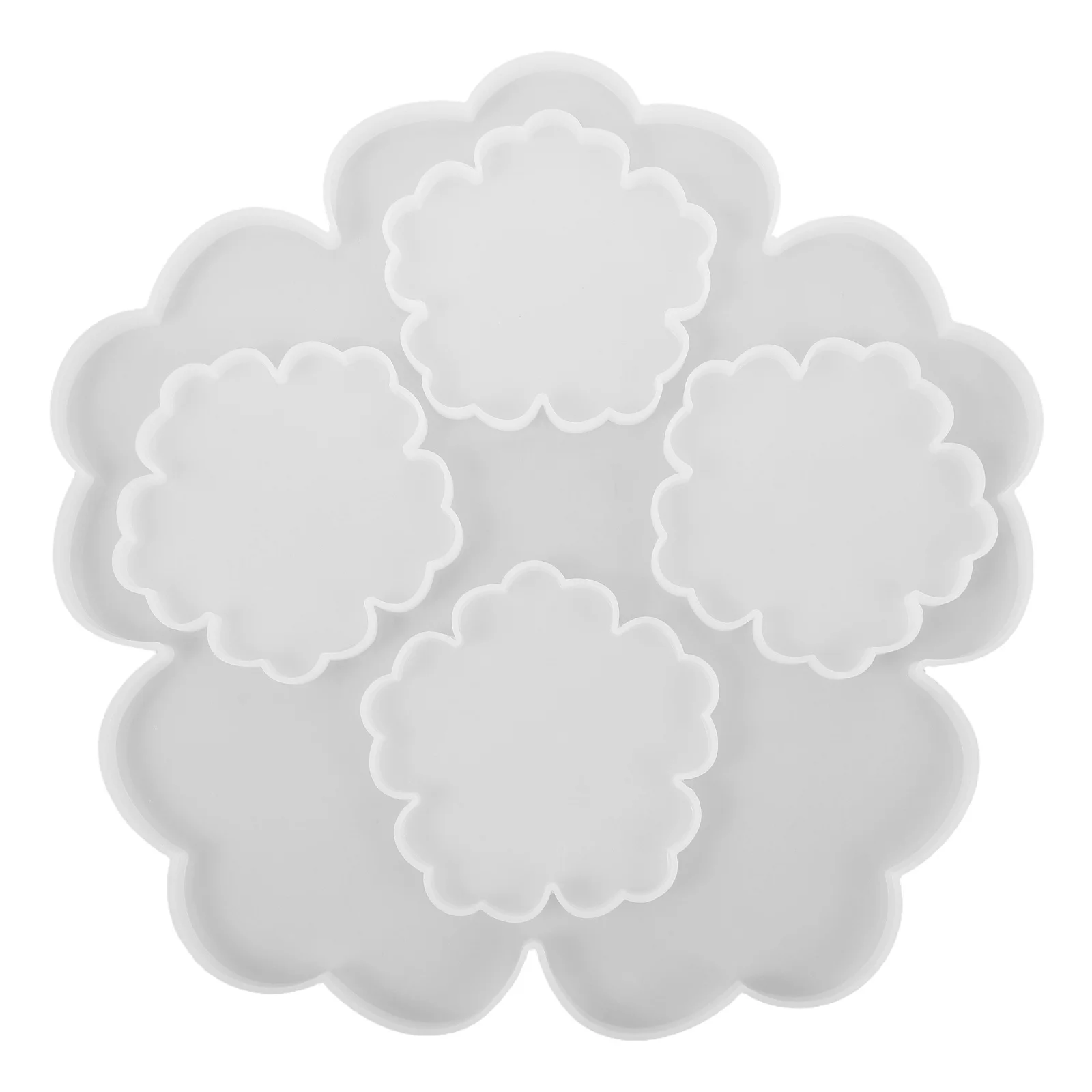 Silicone Flower Mold Set Floral Coaster Making Moulds for Epoxy Resin Reusable DIY Crafting Projects Flower Rensin Mold