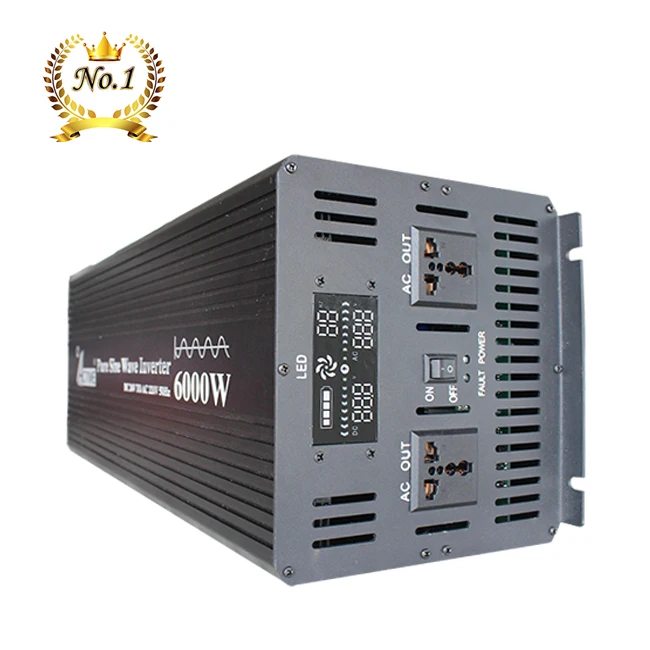 Pure Sine DC to AC Real Power 6000W Power 12V 220V Inverter