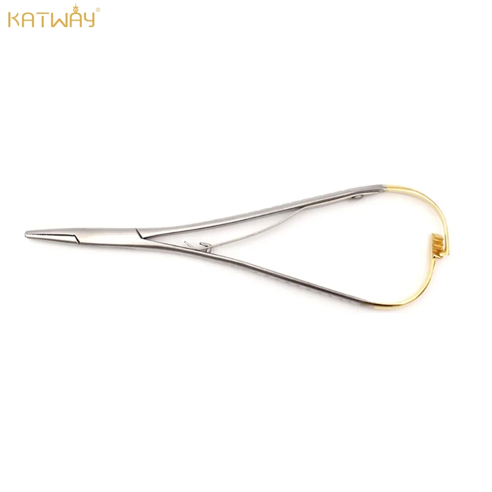 

KATWAY Mathieu Needle Holder Stainless Steel Orthodontic Instrument Standard Dental Needle Holder Tweezers HH-AA109