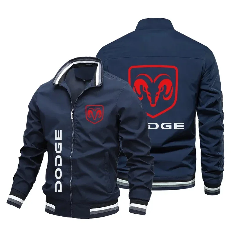 

New Dodge Logo Auto Men's Bomber Casual Outdoor Sports zipper blazer for Spring and Fall 2024