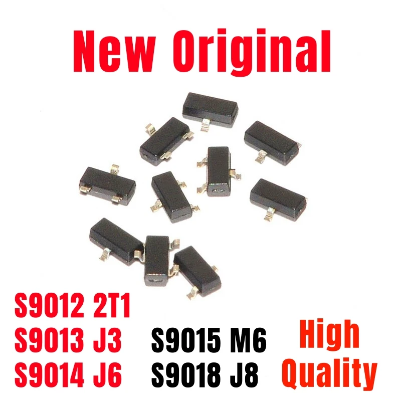 Транзистор SMD S9012 2T1,S9013 J3,S9014 J6,S9015 M6,S9018 J8 NPN/PNP, маломощный транзистор SOT-23, новый оригинальный, 50 шт.