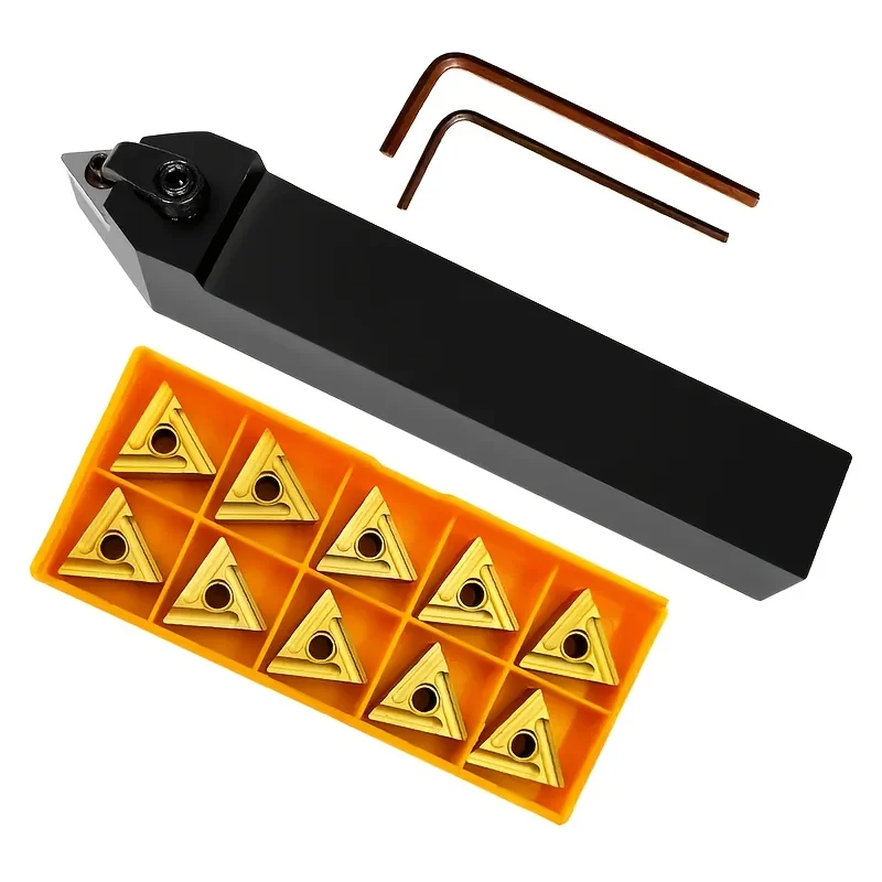 

MTENN2525M16 External Turning Tool Holder 10PCS TNMG160404RES Inserts CNC Lathe Cutting Tool for Steel Stainless Steel