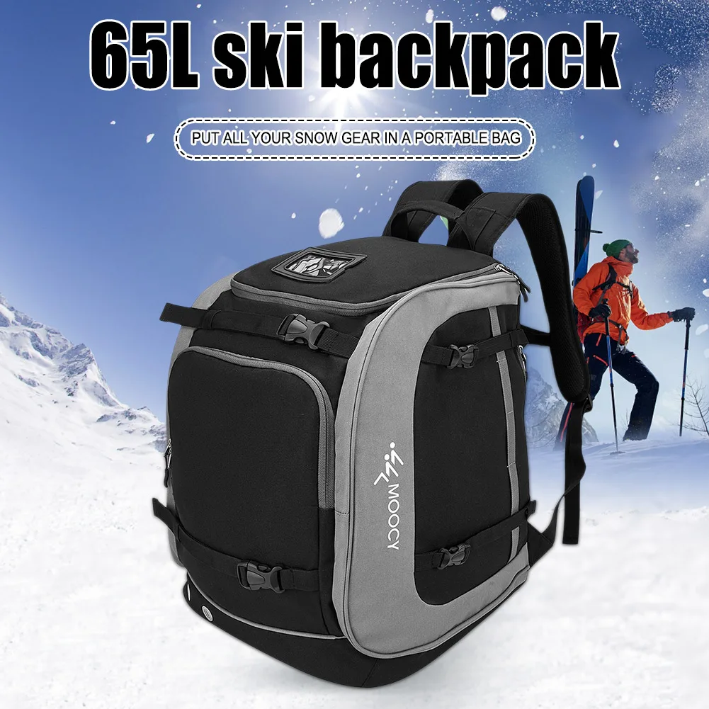 65L Winter Snow Ski Boot Bag Lightweight Skiing Snowboarding Storage Bag Waterproof Ski Helmets Gloves Bag Outdoor Sports