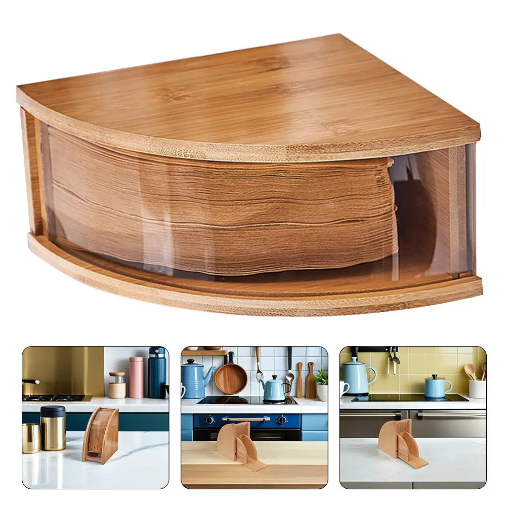 

Fan Shape Coffee Filter Paper Storage Rack Wooden Large Capacity Household Organizer Smooth Polished Coffee Filter Holder Stand