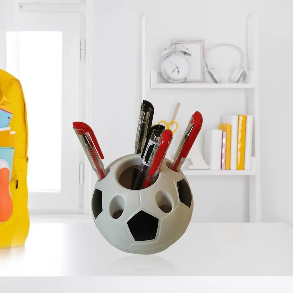 تخزين قلم رصاص على شكل كرة القدم ، حامل قلم ، منظم مكتب ، 2-4 عبوة