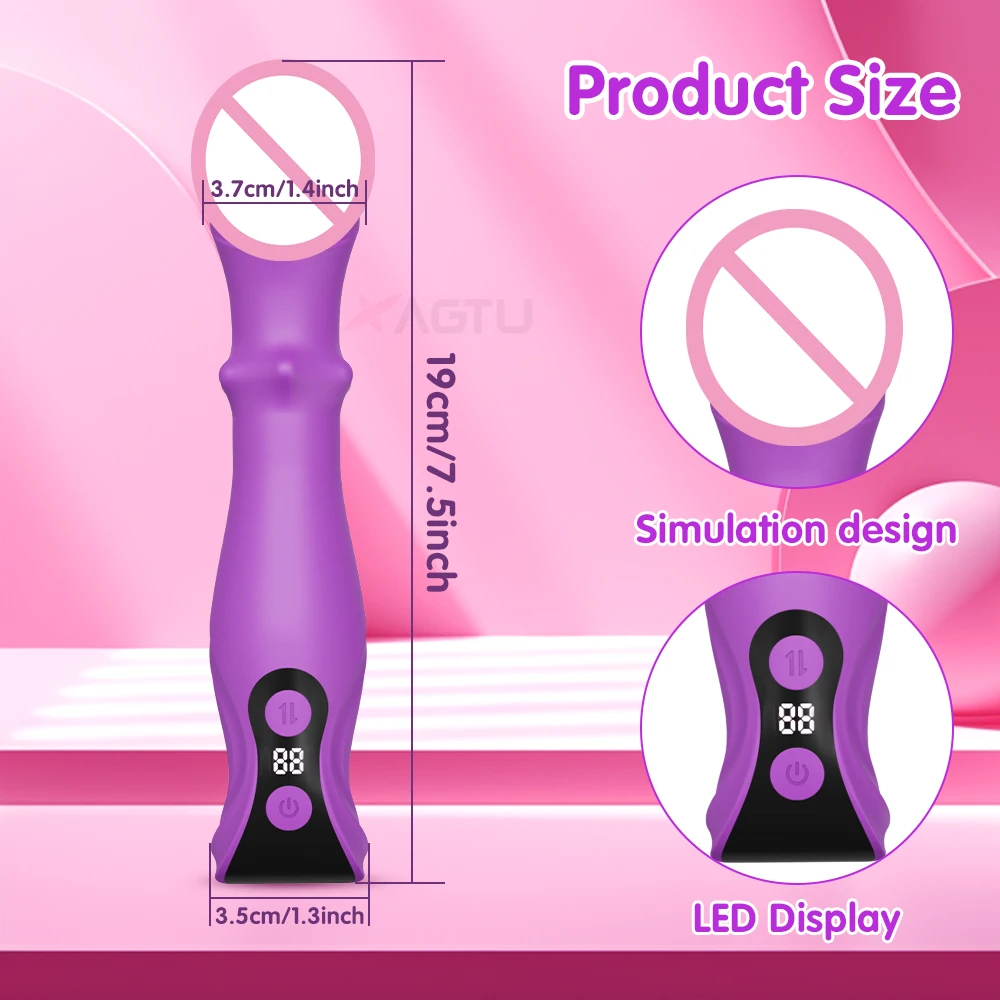 Telescopic Swing 3 in 1 Dildo Vibrator Women Clitoris G Spot Stimulator Thrusting Beads Female Masturbation Adult Sex Toys