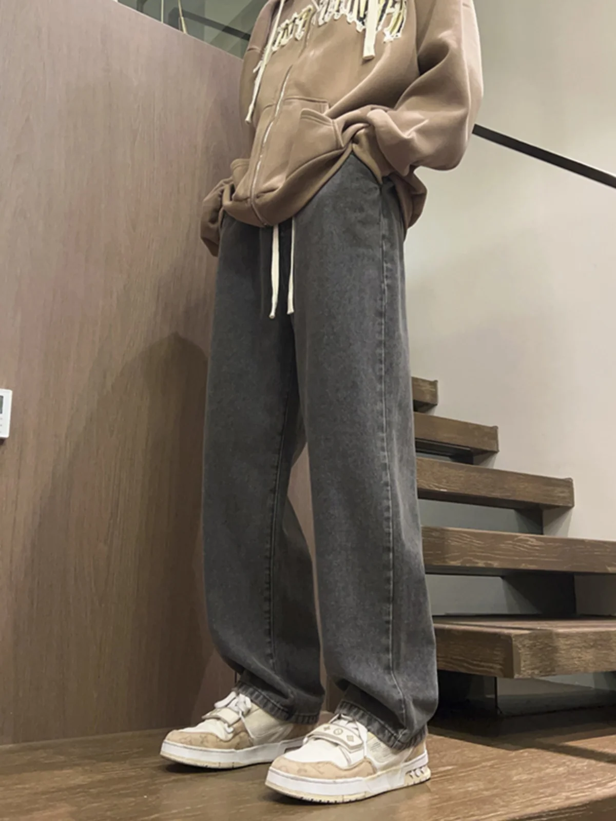 

Мужские прямые широкие брюки Waed Blaey Jeans в американском стиле, износостойкие, для весны и осени