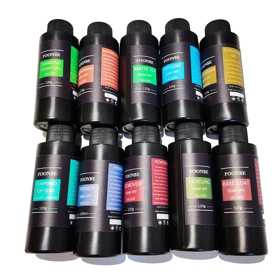 120g Base Gel Super Top Coat Opaco Temperato Top Coat Smalto Gel Soak Off UV LED Gel Vernice Gel Funzionale Salone per Unghie