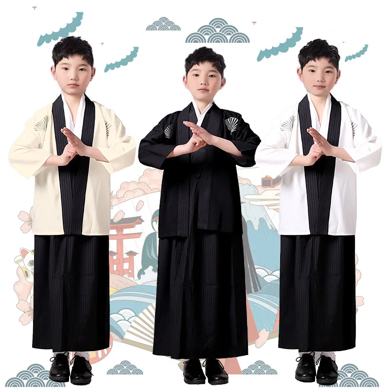 JapaneseChildren's Male Kimono Samurai Uniform Photo Shoot Costume Student Chorus Performance Dance Performance Japanese Costume