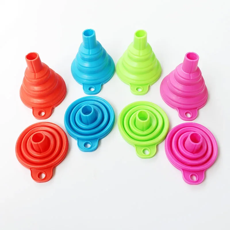 

Silicone Collapsible Filling Funnel Foldable Funnel Portable Water Bottle Oil Liquid Transfer For Car Accessories