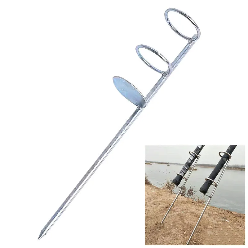 

【52Sport】30/37/47cm Double Rings Single Fork Fishing Rod Holder Bank Fishing Ground Rod Bracket Fishing Tools For Outdoor 1 Pc