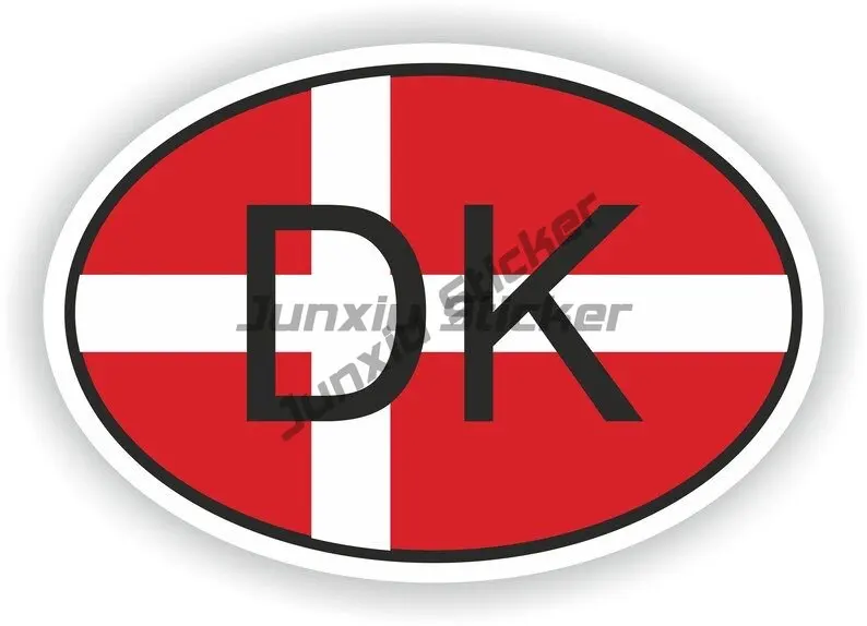 Oval Country Flag Sticker BIH CR SLO B IRL L DK S Country Code Flag Decor Vinyl Decal