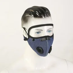 Filtro per maschera calda sportiva maschera antipolvere per equitazione all'aperto lente protettiva rimovibile lavabile assicurazione sul lavoro