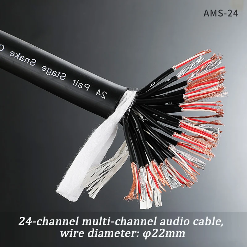 

Multicore Snake Cable Stage Box 2 to 24 Channel XLR Shielded Audio Signal Wire for Live Sound/Studio Recording 1-6m