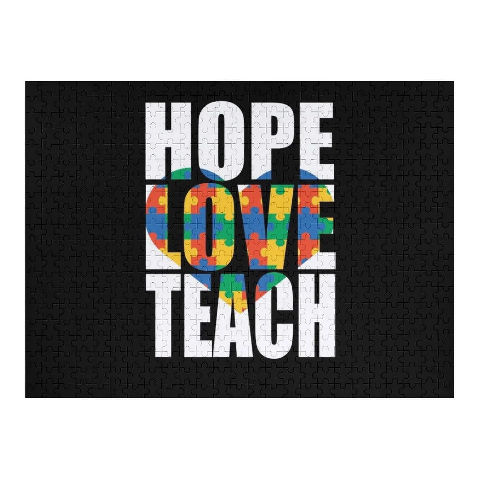 

Надежда Любовь Обучение! Пазл с информацией о аутизме, деревянный персонализированный подарок для ребенка, игрушки-головоломки для малышей