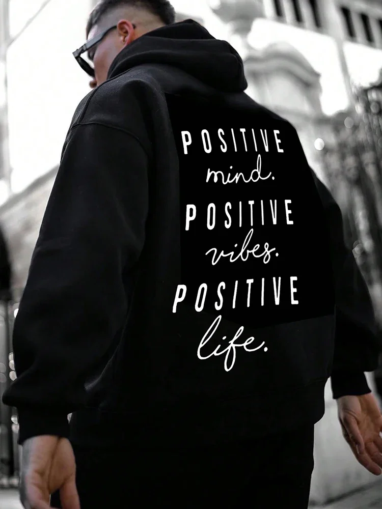 Autumn and Winter Fashion English Letter Printed Hoodie 100% Cotton High Quality Men\'s Casual Sports and Fitness Clothing