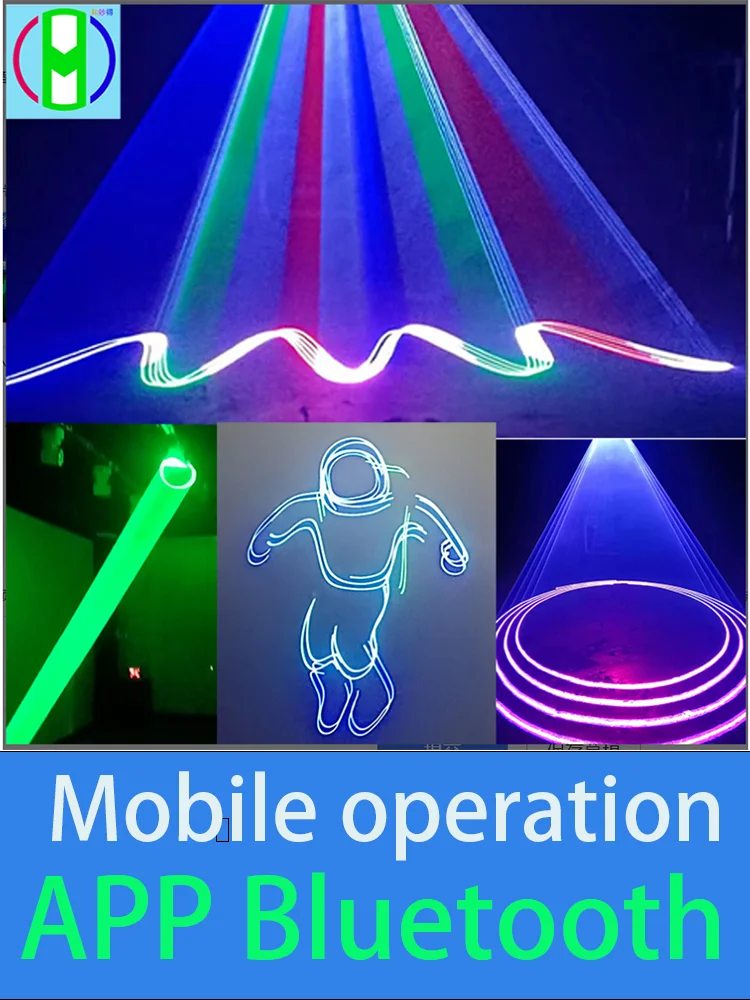 Imagem -05 - Laser Stage Lighting Effect com Rgb e Bluetooth Aniversário e Disco de Casamento Luz Rgb Ios e Sistema Android 3w Dmx dj