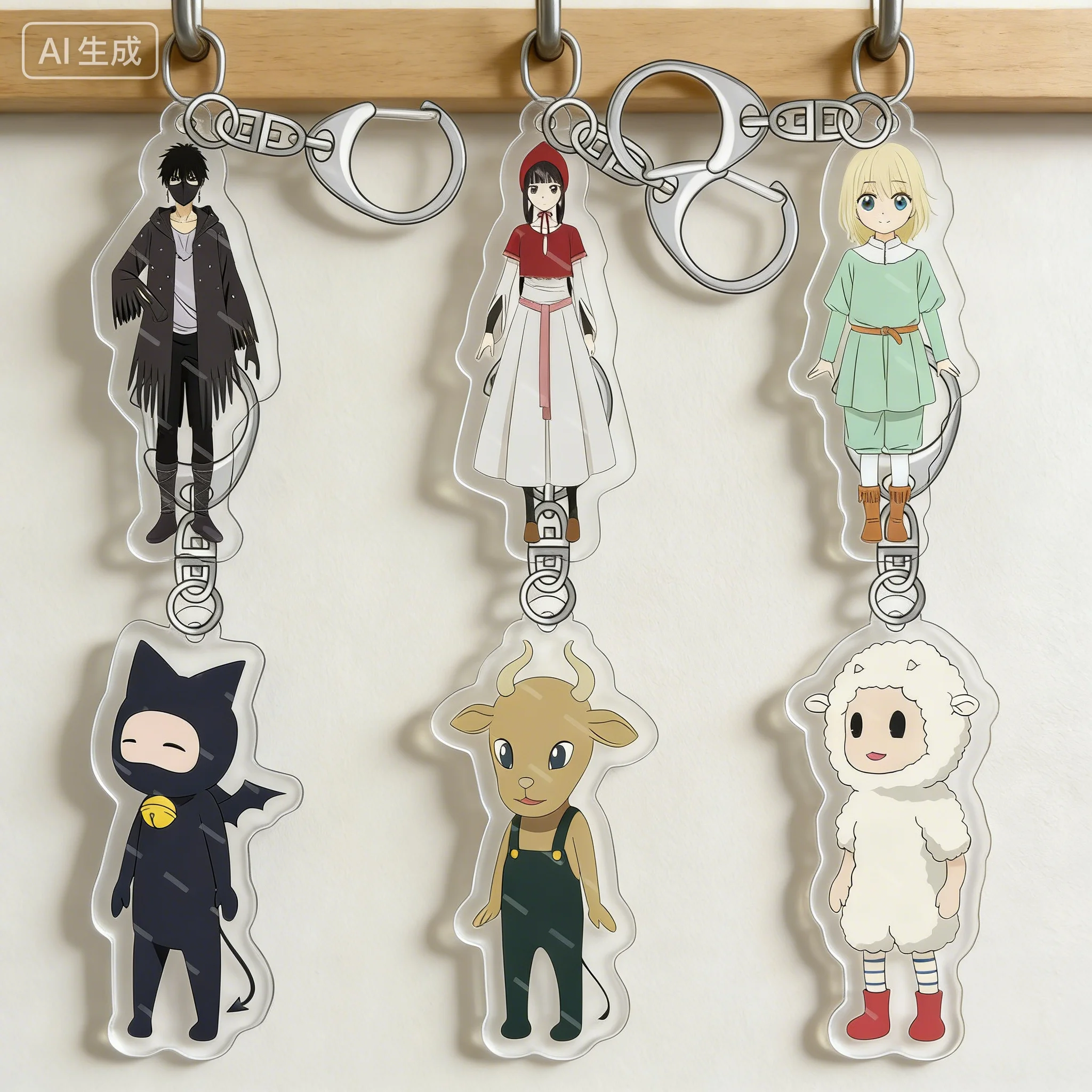 Anime Champignon Witch Minos Merino Luna Human-shaped Acrylic Pendant Keychains bag decorations Fans Gifts