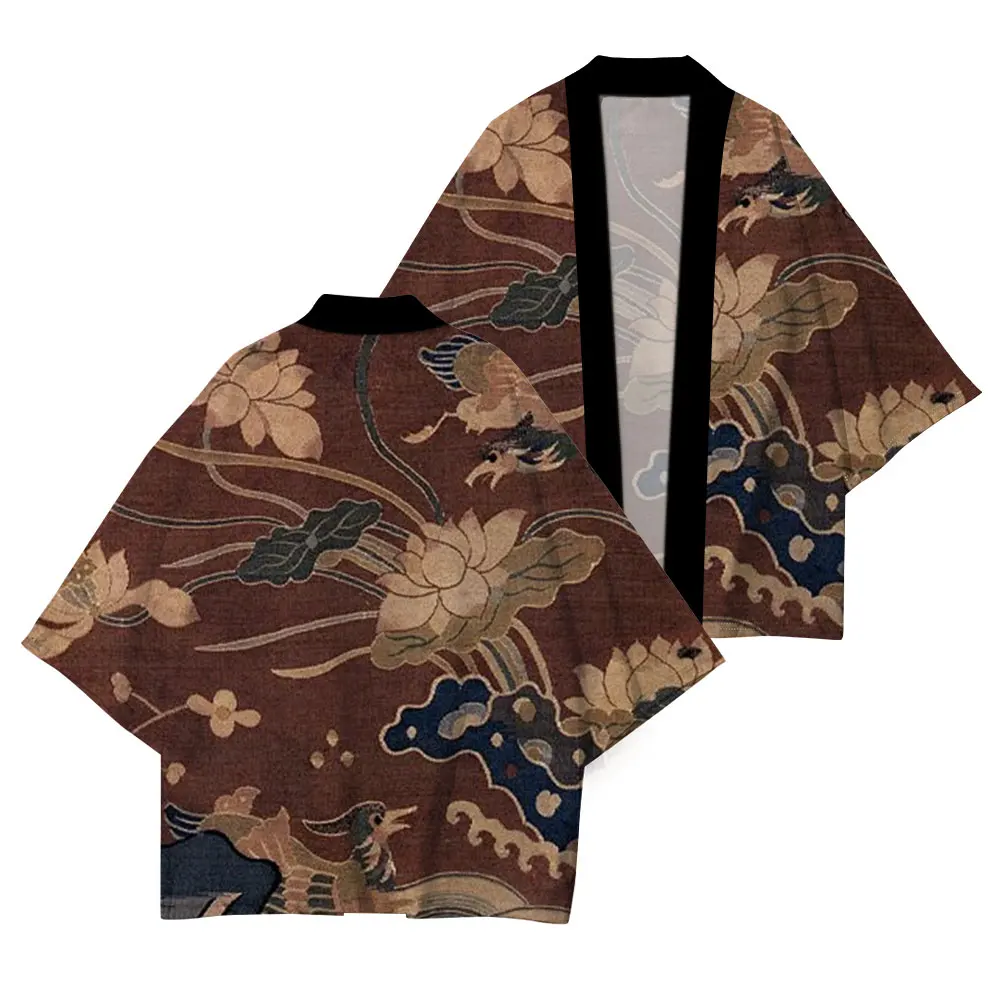 Japanese Traditional Clothing Japanese Kimono Men\'s And Women\'s Printed Tops Loose Fashion Kimono High Quality Casual Tops