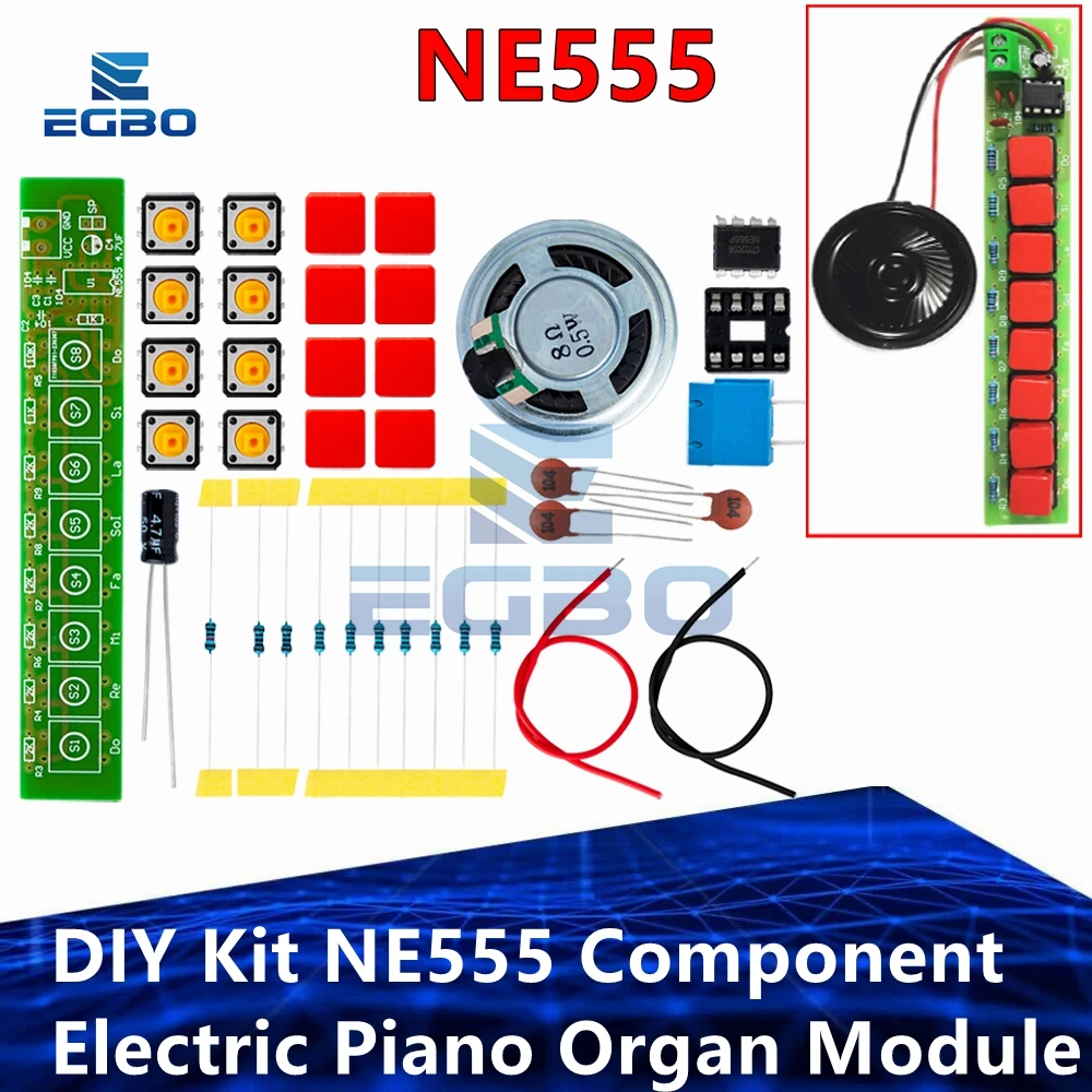 1~10PCS EGBO 1set DIY Kit NE555 Component Electronics Electric Piano Organ Module