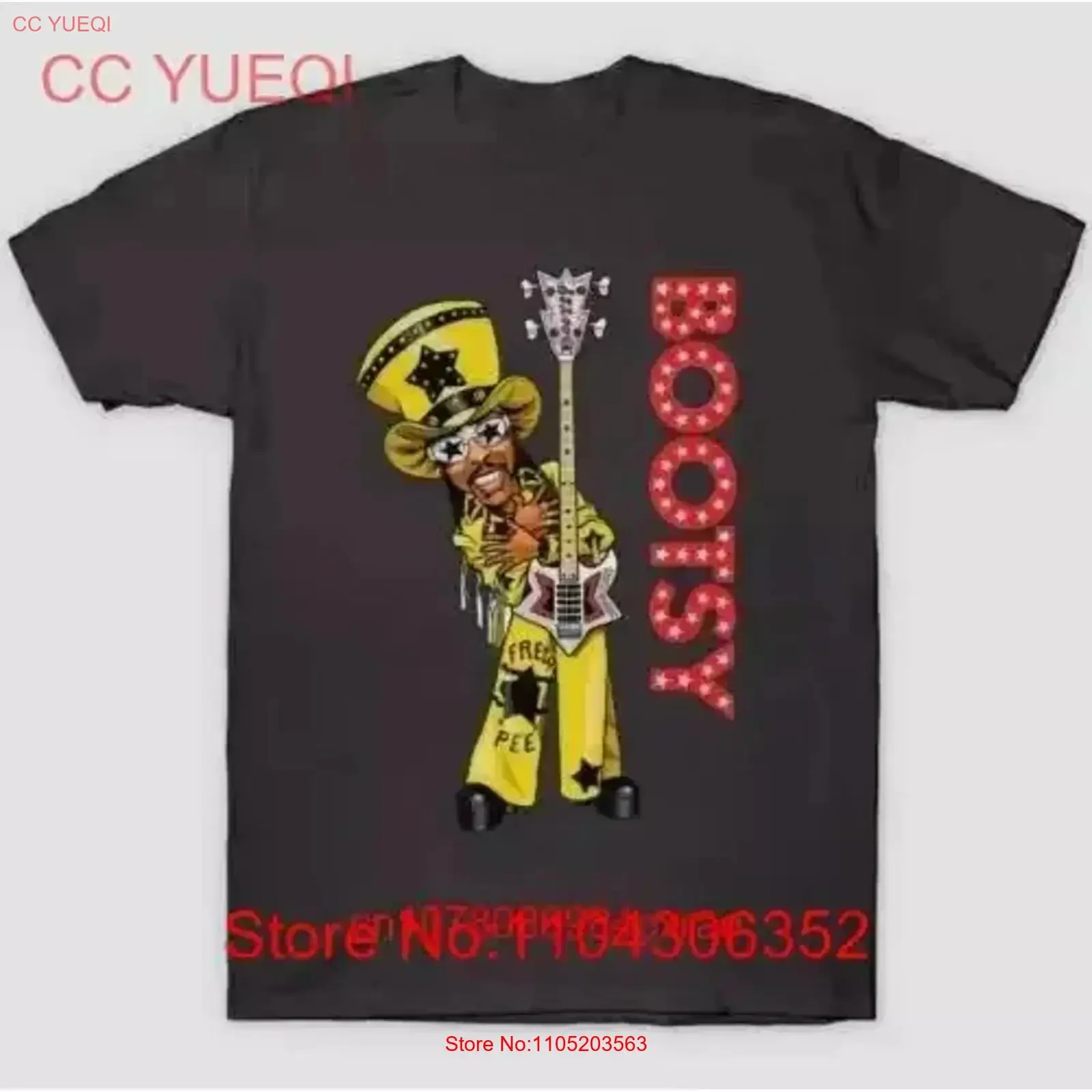 New Cartoon Bootsy Collins T Shirt men short sleeve unisex HOT vintage Washed Top For Everyday Wear Versatile Stylish