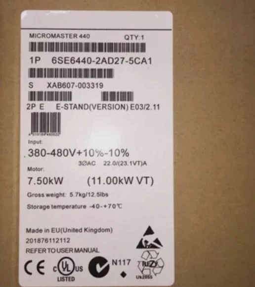 

Brand New Original 6SE6440-2AD27-5CA1 Fast Delivery