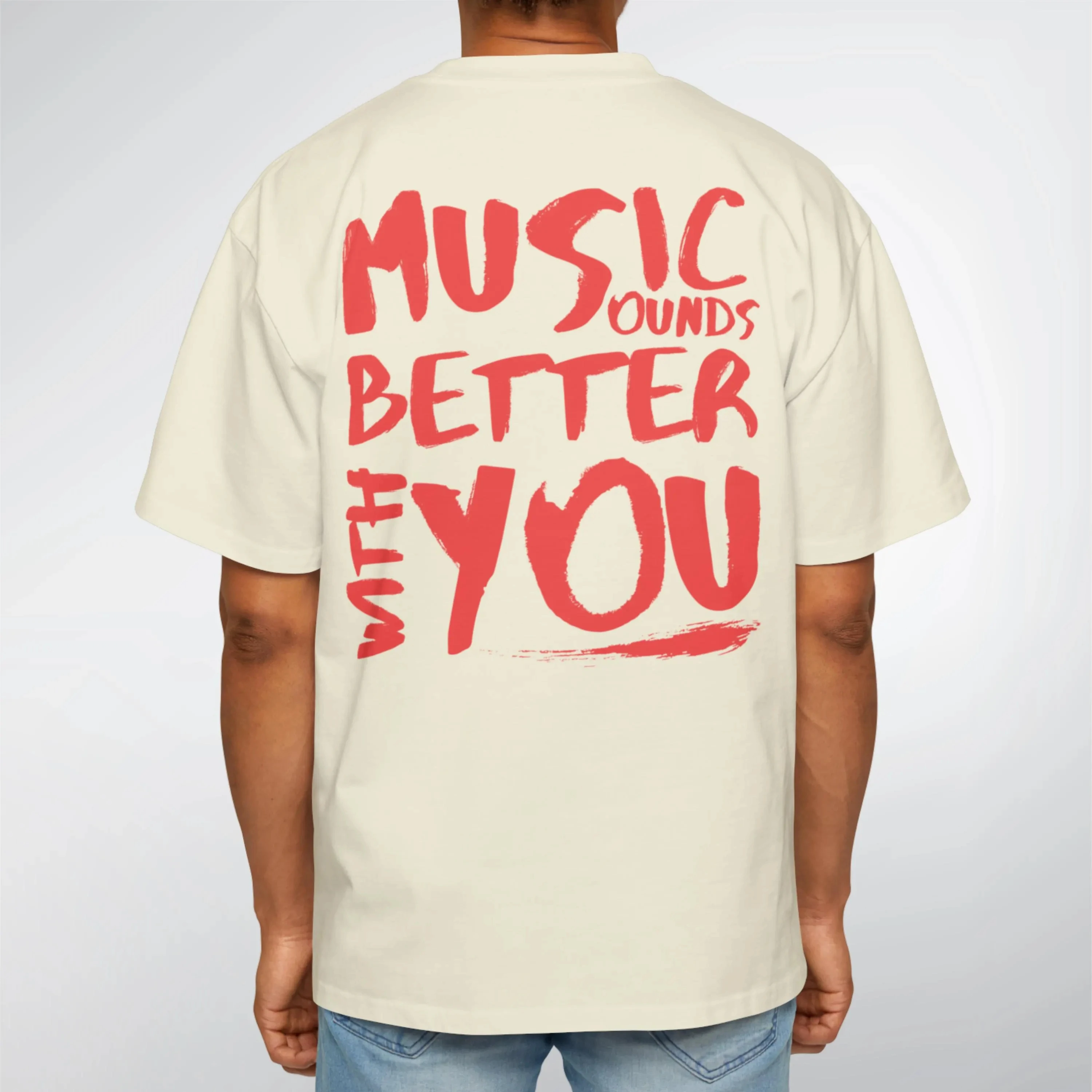 Fashion pattern T-shirt - 100% cotton printed, versatile and trendy loose-fitting T-shirt