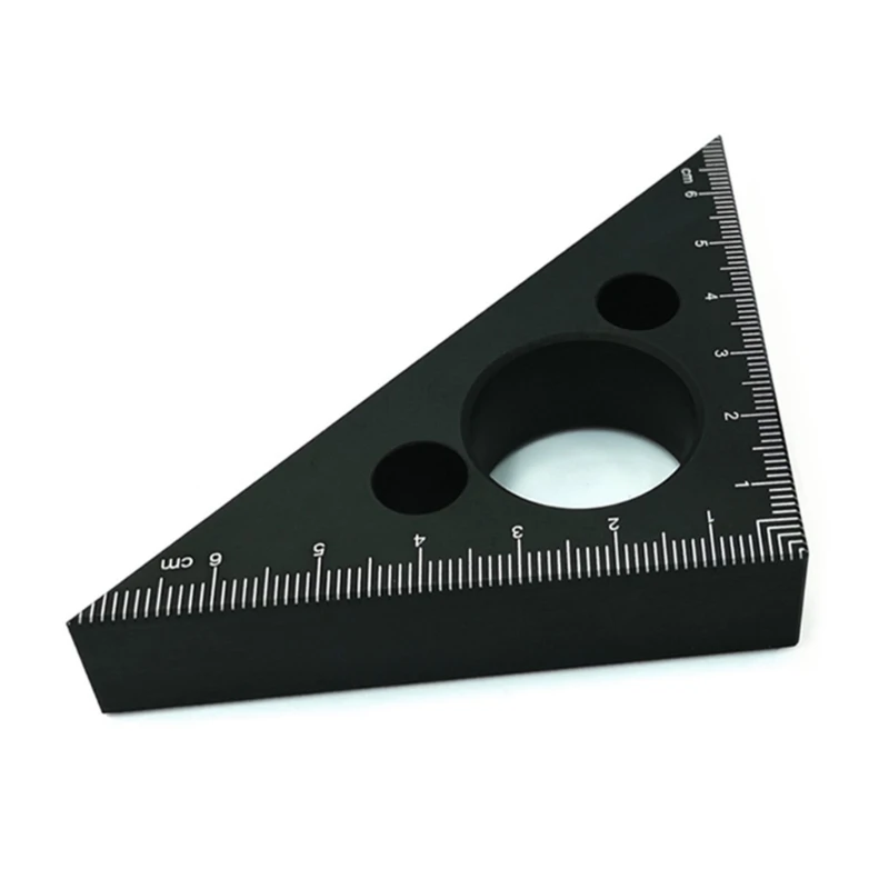 Aluminum Alloy Ruler Pocket Square Woodworking Triangles Ruler Height Measuring Gauging Woodworking Tool