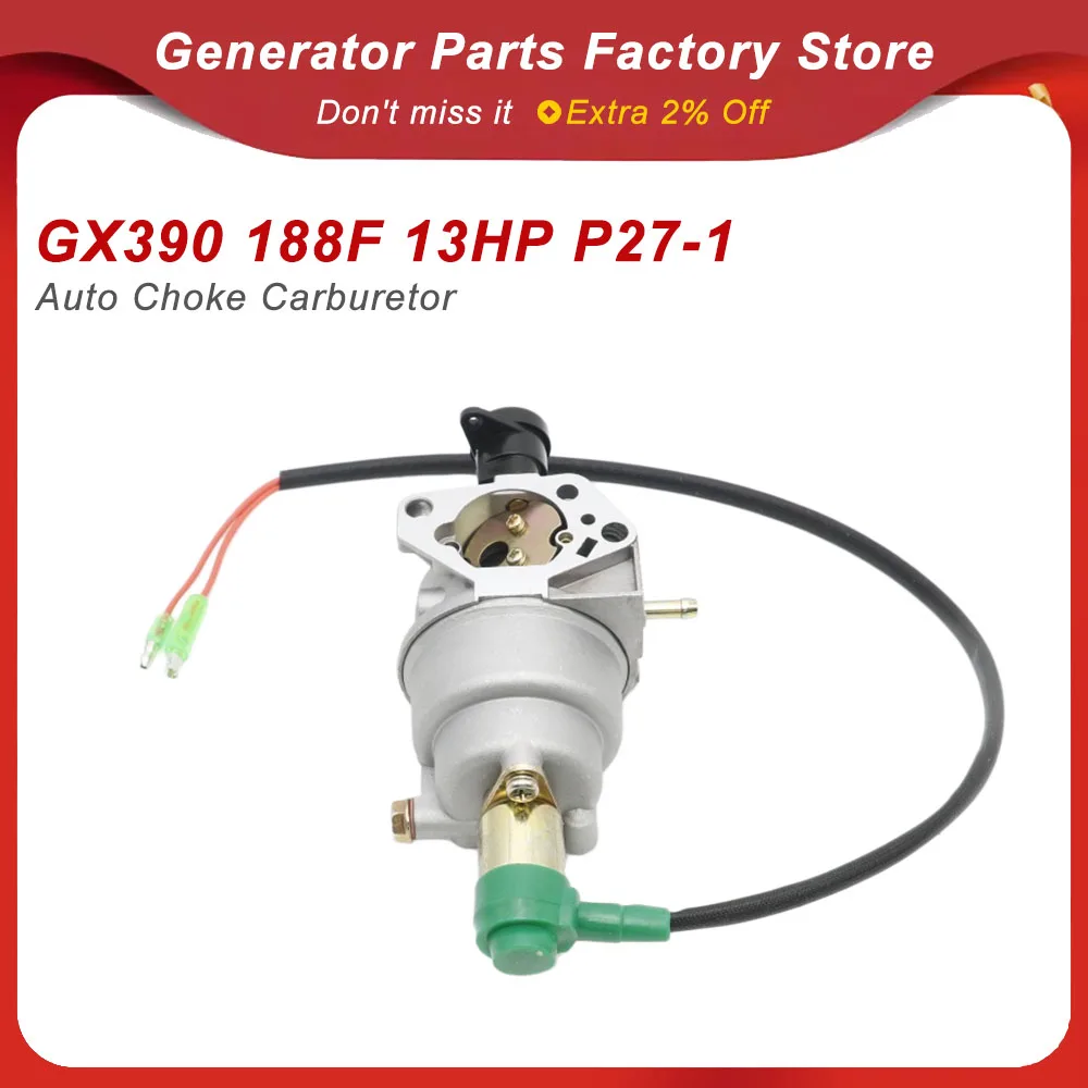P27-1 Auto Choke Carburetor for GX390 188F 13HP 5KW Generator Engine 16100-Z5L-F11 16100-Z5R-743 Carb Assy