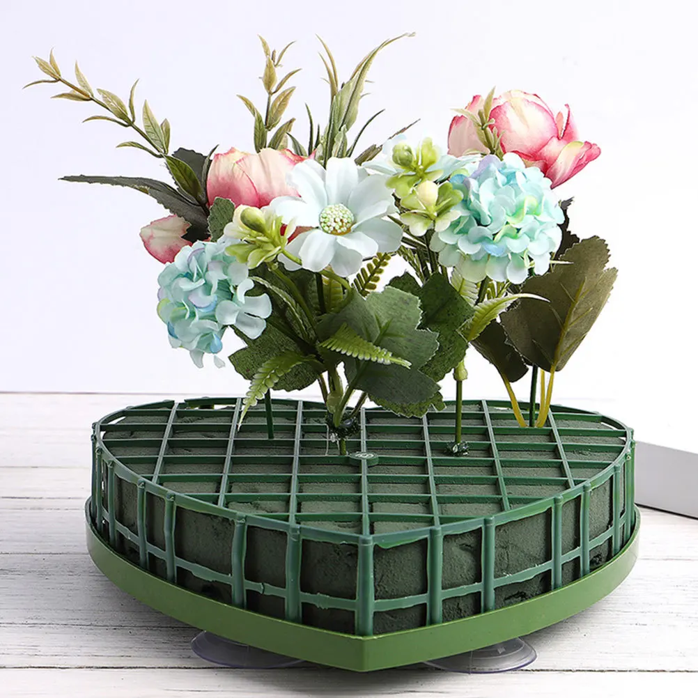 

Цветочная пена в форме сердца для свадебного декора автомобиля, крепление на присоске, держатель для цветов «сделай сам», элегантный аксессуар для украшения свадебной езды