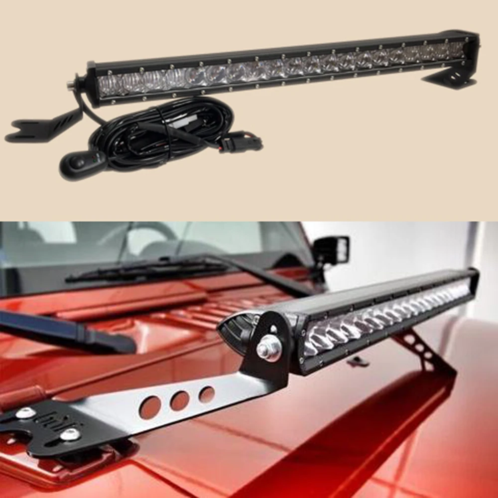 JK Front Hook wrangler + light bar #1wire+21-100w+j09bracket J328 for jeep JK wrangler 2007 -2017