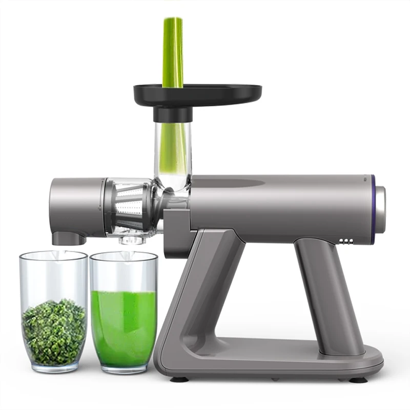 Honghao Ready Goods Horizontal 120V Cold Press Slow Juicer Extractor Easy to Clean Quiet Motor Reverse Function BPA-Free Juicer