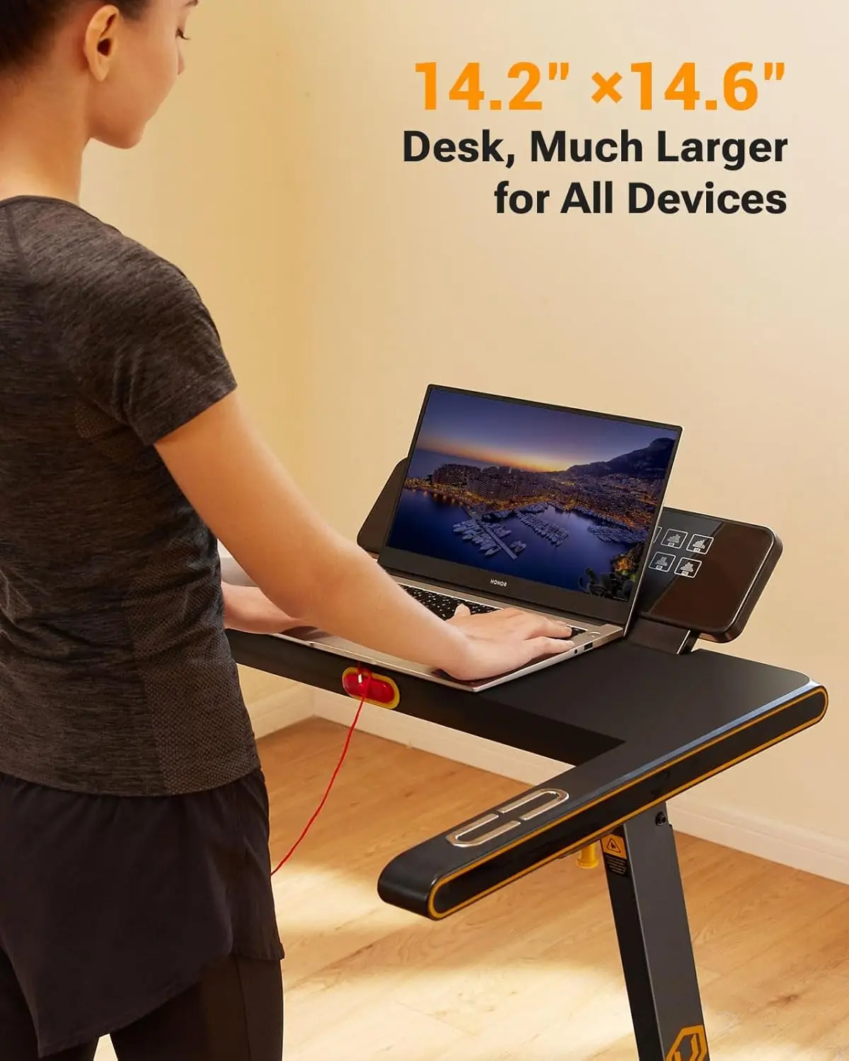 Portable Folding Treadmills for Home Running Walking Treadmill with 12 Pre Set Programs and Wider Tread Belt