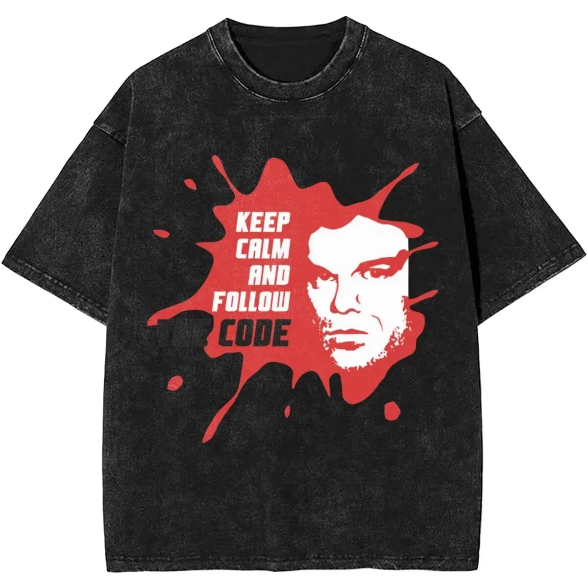 Nuovo Dexter Morgan Edition Dito medio Retro Trendy Vintage Lavato T-shirt Estate Y2K Top in cotone Uomo Donna Tees Manica corta