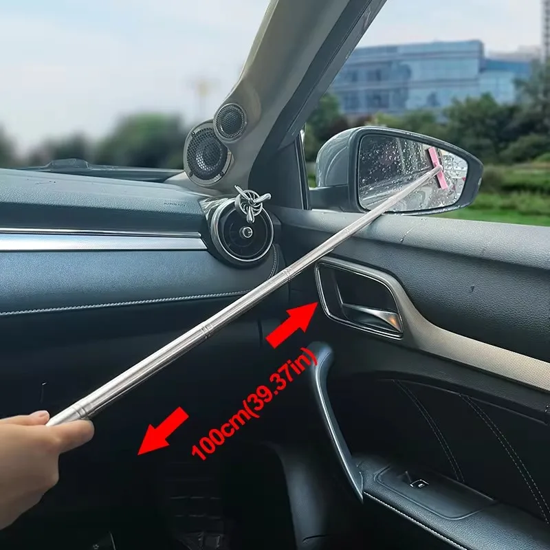 Limpiaparabrisas para espejo retrovisor de coche, limpiador de escobilla telescópica escalable, herramienta de cepillo de vidrio, 1 pieza