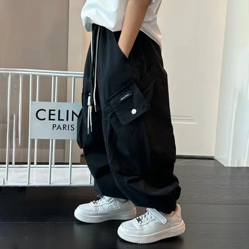 

Boys' Labor Pants Spring and Autumn Children's Leisure Pants New Boys' Handsome Long Pants Big Boy Trendy Children's Clothing