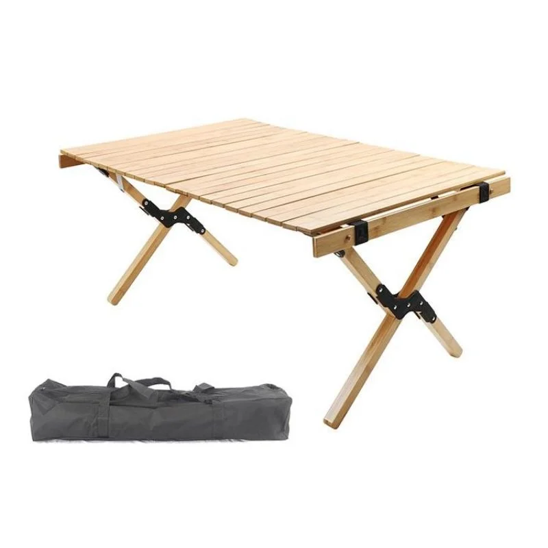 Outdoor Portable Folding Beech Camping Wood Table Barbecue Solid Wooden Desk Picnic Wooden Table