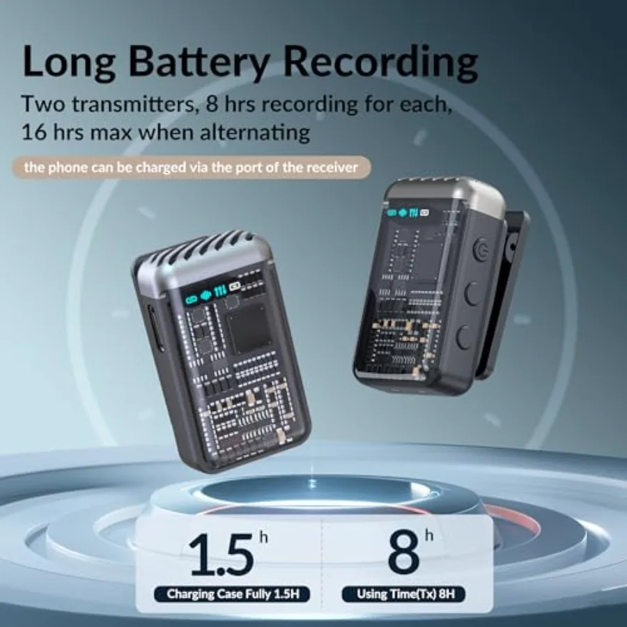 Kabellose Lavalier-Mikrofone für iPhone, iPad, Kamera und Android-Geräte, Mini-Mikrofon für Rrding, Rauschunterdrückung, Ansteckmikrofon C