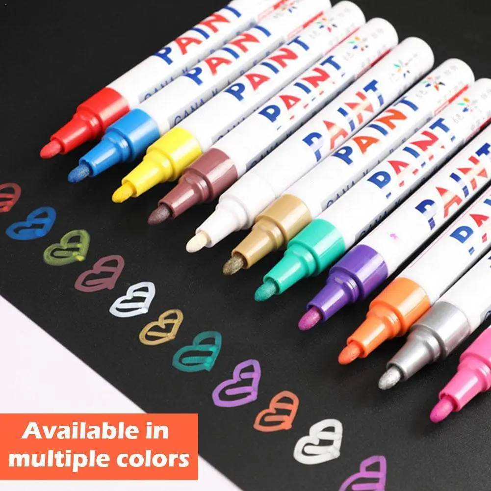 

Waterproof Car Paint Pen Care Car Wheel Tire Oily Mark Marker Metal Rubber Pen Tyre Tread Auto Paint Permanent Paint Pen V3I1