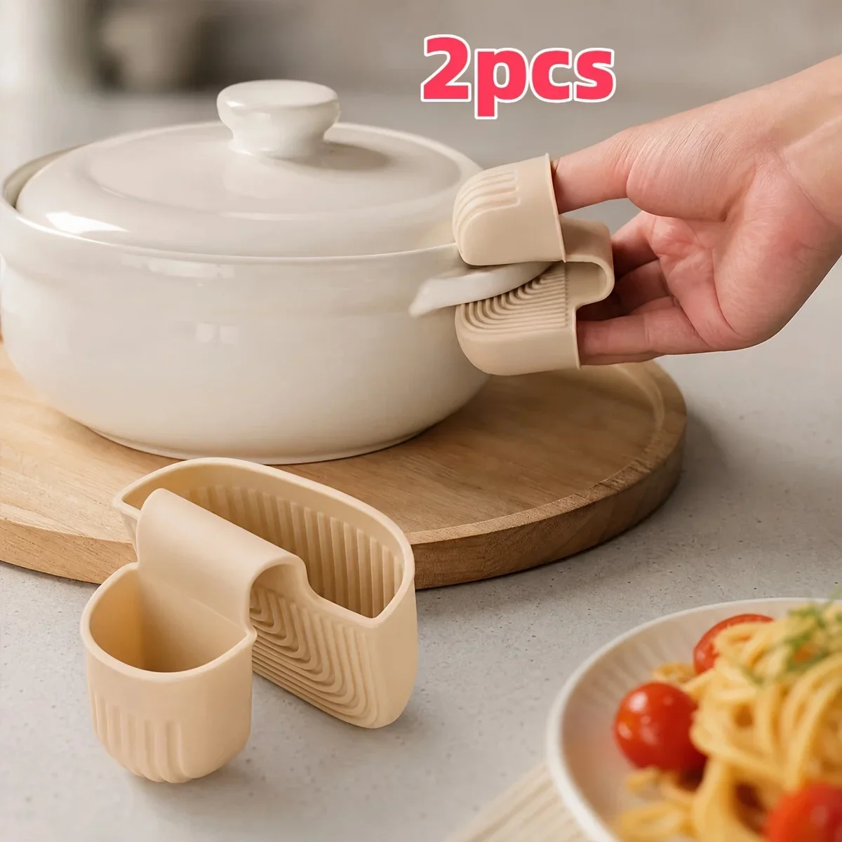 2pcs Silicone Cookware Additions for Casserole, Baking Tray, Bowls, Microwave Oven, Durable Portable, Ideal for Kitchen, Rvs