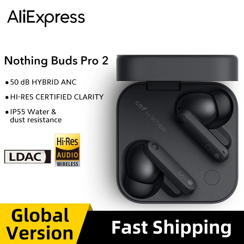 Global Verison Nothing CMF Buds Pro 2 50 dB ANC Up to 11 hrs of non-stop music HiFi sound powered by dual drivers ﻿ 6 HD mics