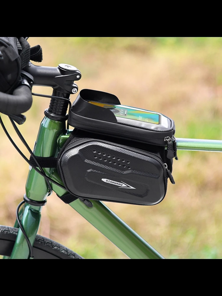 AliExpress LIXADA Bike Top Tube Bag Hard Exterior with Bike Phone Holder Bag Touchscreen Compatible Headphone Jack Large Capacity Rainproof Riding