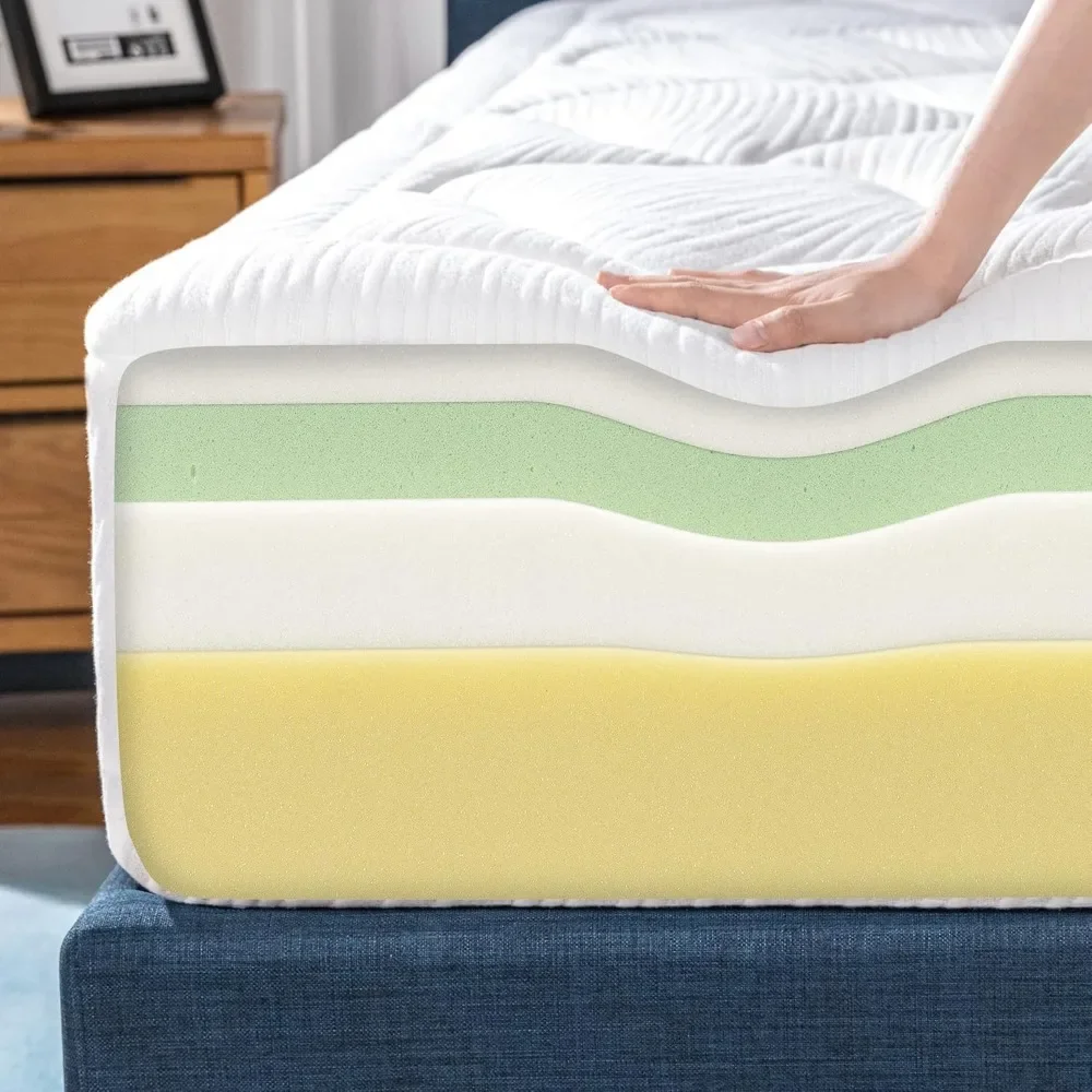 Matelas en mousse à mémoire de forme Nuage, 12 pouces, Queen, FiViolet Free, Pressure Charleroi Eve, Matelas dans une boîte, CertiPUR-US ignorent, White