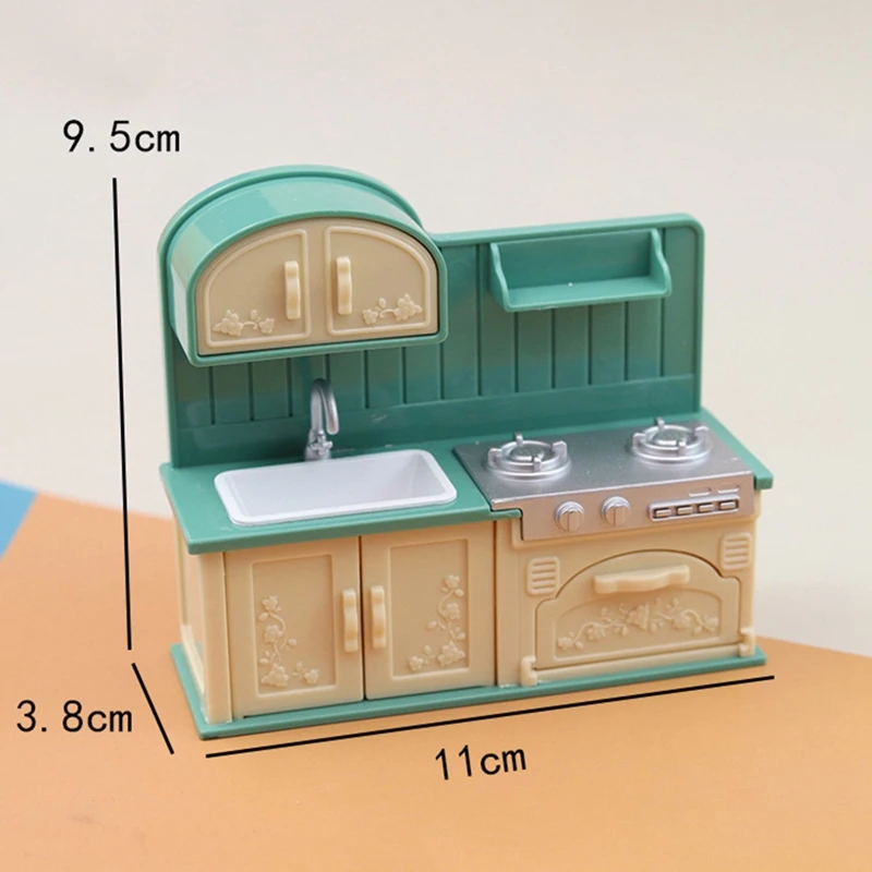 Mini cocina de simulación para niños, espátula, juego de lavabo, decoración de casa de muñecas, juguetes de Casa de juegos, 1:18