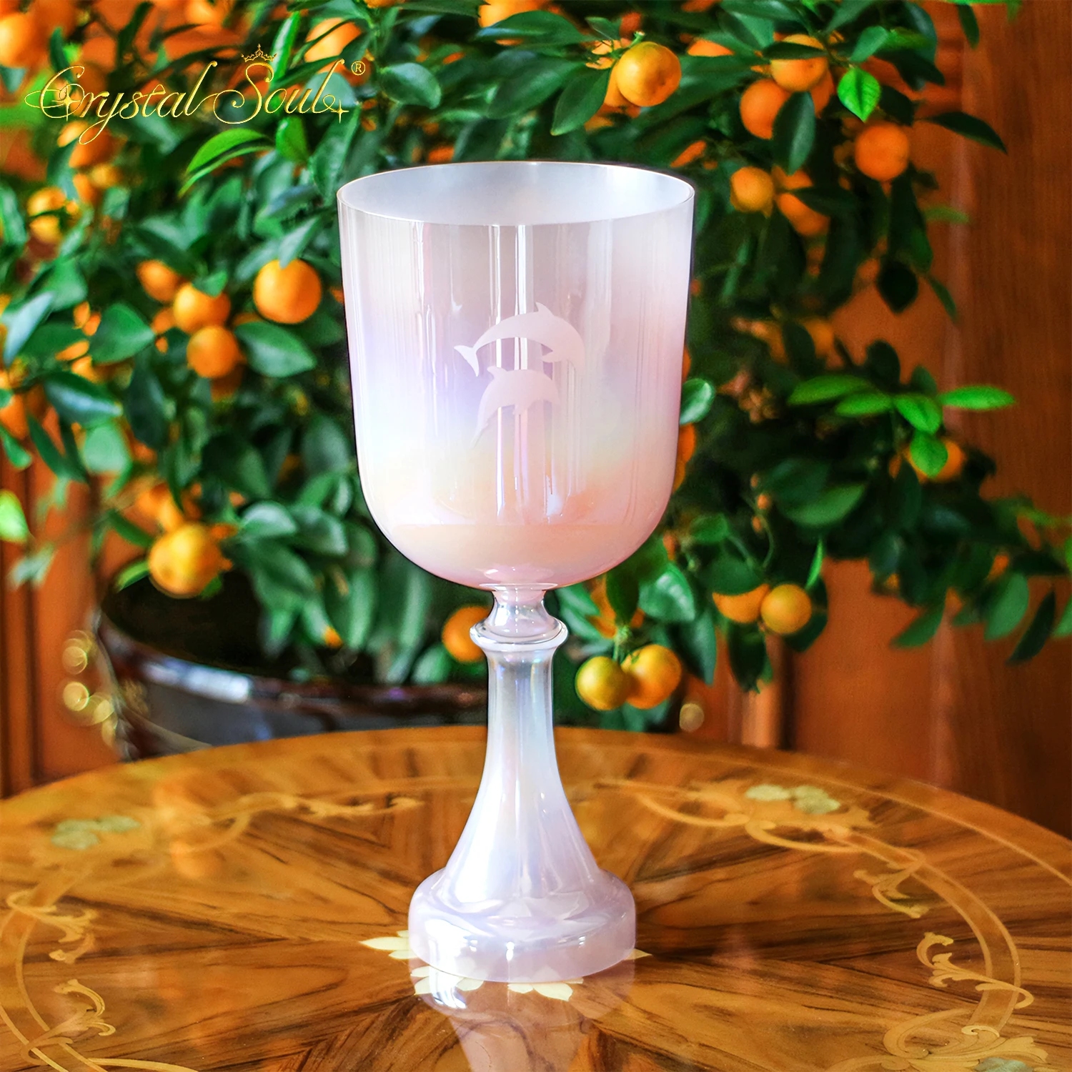 Crystal Soul 6.2inch 528 hz D# High Quality Crystal Holy Grail Alchemy Crystal Singing Bowl